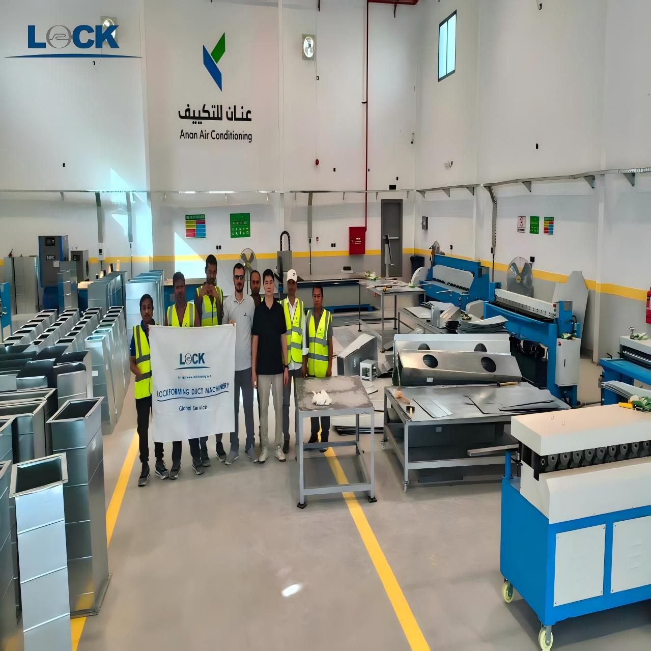 LOCKFORMING complete duct production line installation site